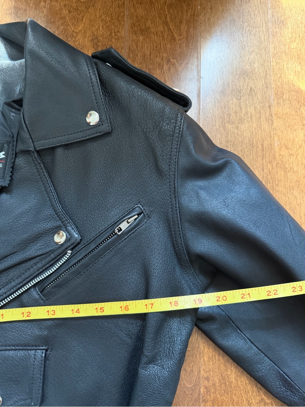 Vintage Wilsons Leather Black Cropped Moto Jacket Belt Small - Picture 6 of 15